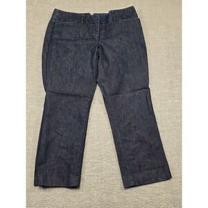 Express Dark Wash Denim Trouser Pant Womens 4 Cropped Straight Leg Career Indigo